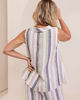 Cowl Neck Button Back Top - Multi Stripe | Seesaw