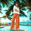Linen Wide Leg Pant - Mandarine | Escape by QC