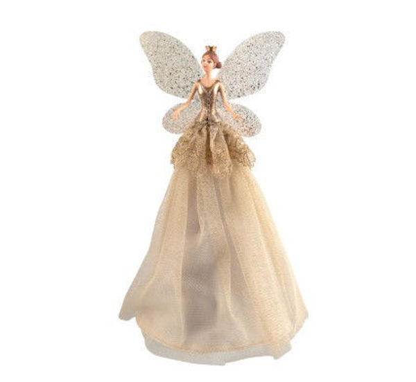 CONE ANGEL TREE TOPPER - CREAM CHAMPAGNE | 28CM