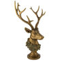 RESIN DEER HEAD ON STAND COPPER | 64.8CM