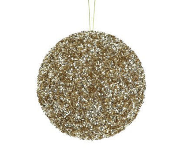 STYRO BEADED SEQUIN BALL- CHAMPAGNE | LARGE 18CM