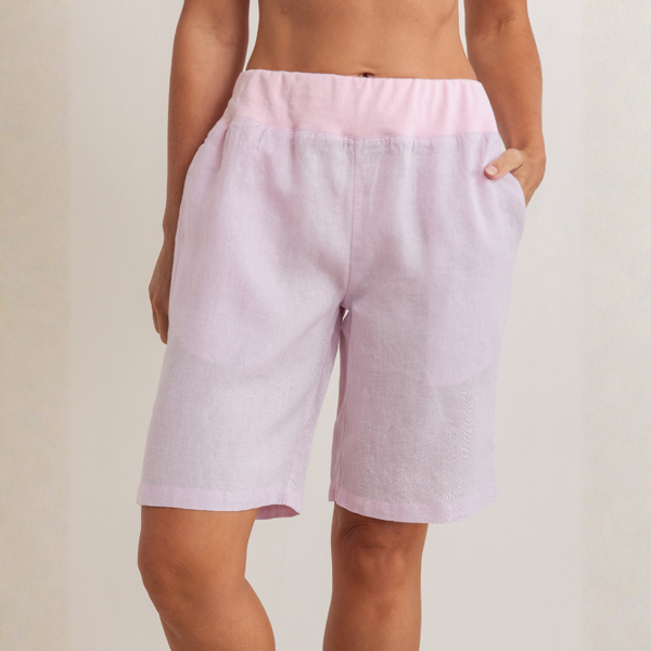 Linen Rib Waist Short - Pink | Seesaw