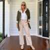 Hudson High Rise Wide Leg Jean - Natural  | Gordon Smith