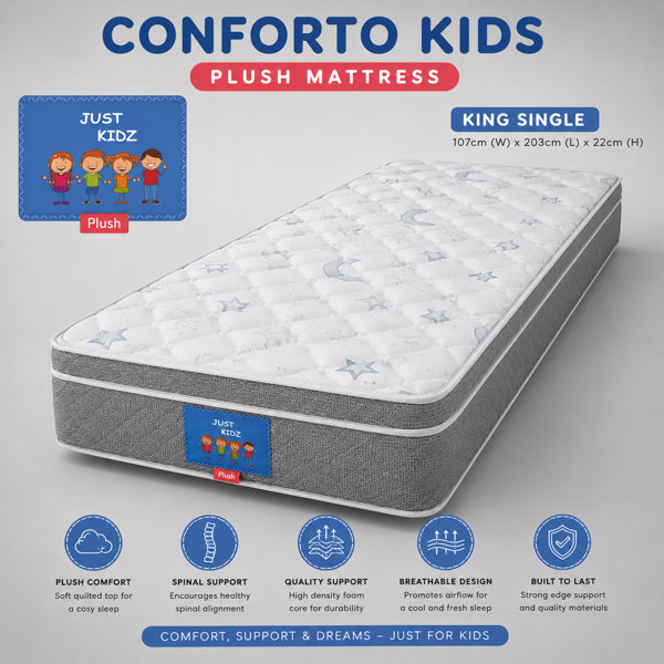Conforto Kids Plush Mattress |  King Single 