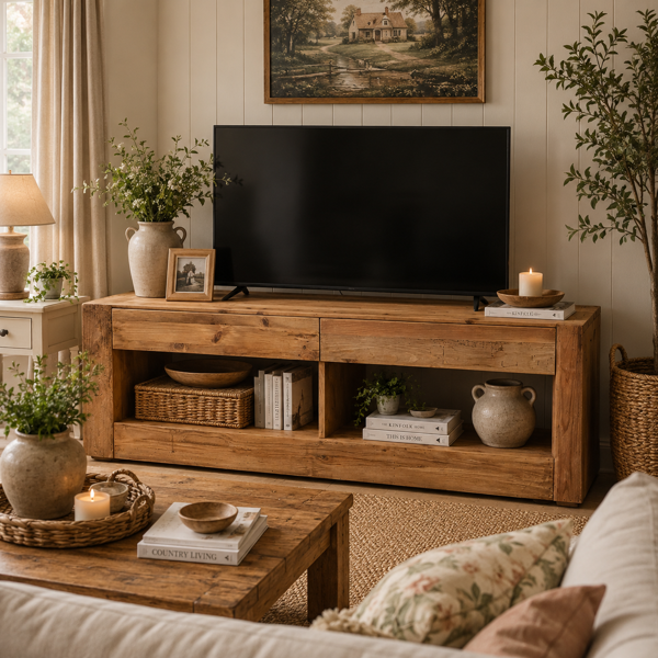 Norfolk Entertainment Unit  Recylced Timber