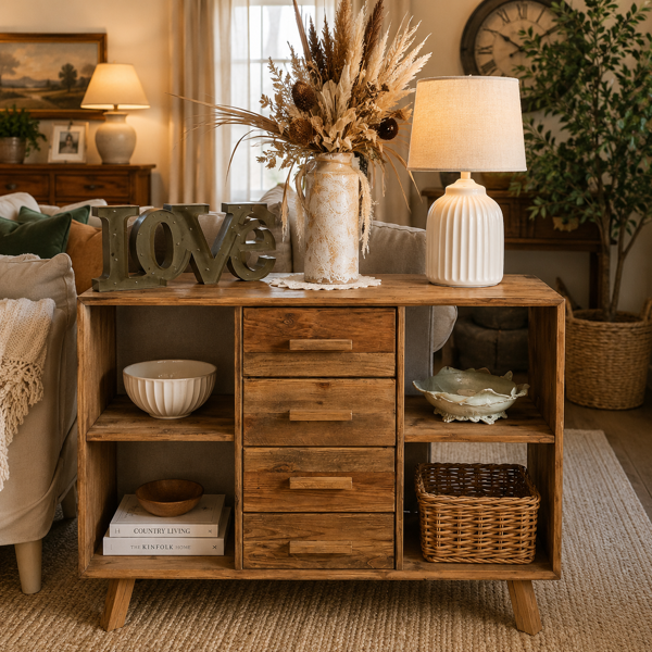 Norfolk BookcaseBuffet  Recycled Pine