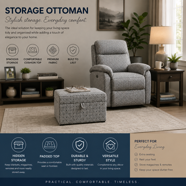 Storage Ottoman  Buxton Driftwood