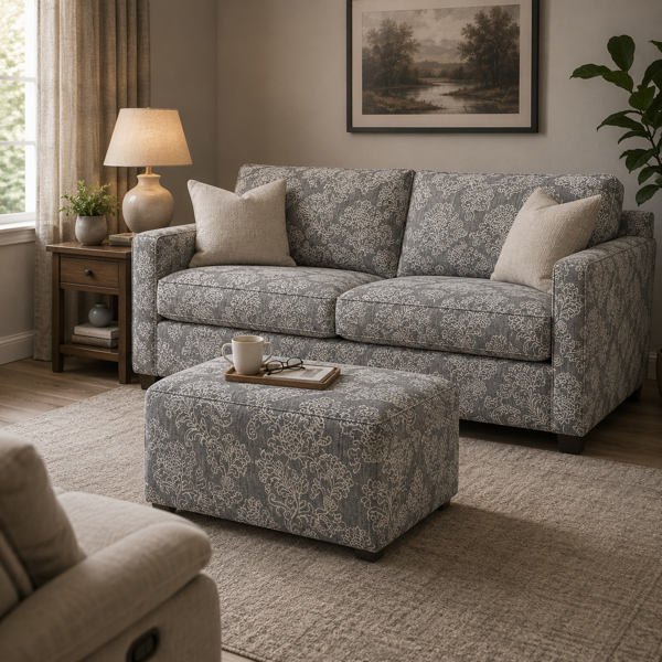 Kentucky Ottoman  Maudalay Slate