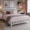 Alpine Queen Bed Frame  White Finish