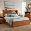 Cooggie Gas Lift Bed  Wormy Chestnut Veneer - Natural Finish