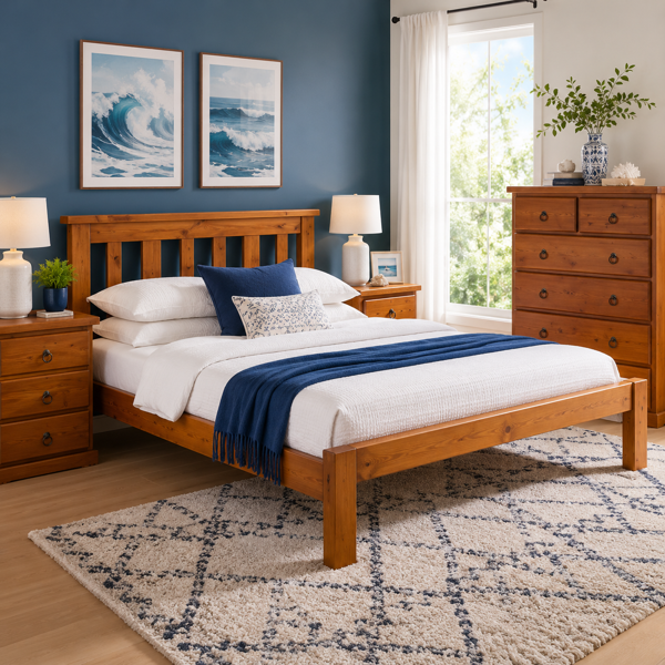 Gina Bed Frame - New Zealnd Pine  Queen