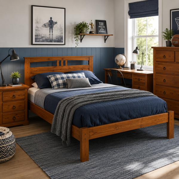 Kate Bed Frame - New Zealand Pine  Queen