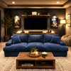 3.5 Seater Cloud Nine Sofa – Ultra Deep Luxury Comfort  Profile Jumbo Fabric Navy