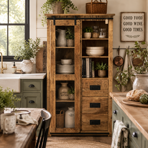 Foundry Display Cabinet  Recycled Pine