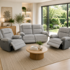 Angus 2 Seater + 2 Single Recliner Suite   Graphite Fabric