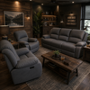 Captain Recliner Suite  Rhino Fabric Latte