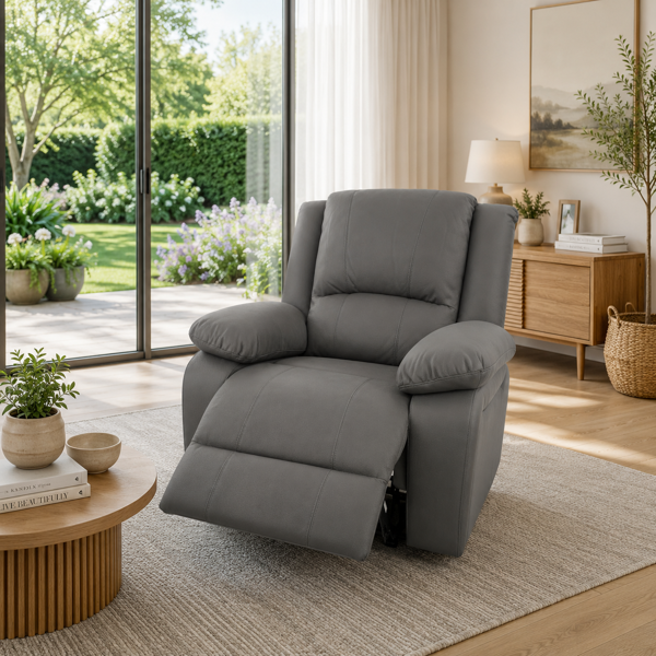 Captain Single Recliner | Rhino Fabric Latte