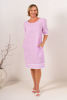 Short Sleeve Spliced Dress - PinkWhite  Seesaw