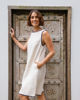 Linen Sleeveless Shift Dress - FlaxNavy  Seesaw