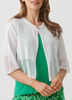 Crochet Jacket with Shell Button - White | Holmes & Fallon