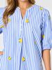 Spritz Embroidered Stripe Dress - Blue/White | Threadz